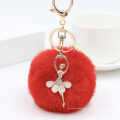 Factory Korean Styles Keyring Women Fluffy Keychain Soft Puffy Toy Plush Keychain With Dance Girl Pendants